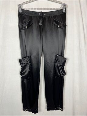 Y2K Guess Collection Black Satin Cargo Pants